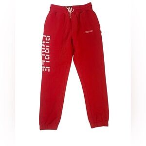Purple-brand French Embroidered Sweatpants
